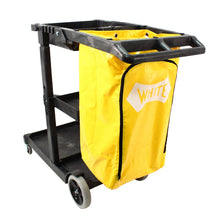 Load image into Gallery viewer, Janitor&#39;s Cart with 25 Gallon Vinyl Bag, 25 gal., Gray/Yellow Vinyl Bag 1/EA
